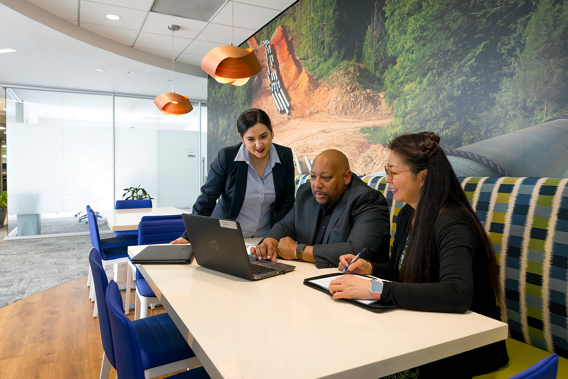 John James, Cecilia Lee, Yazmin Gomez, Employees of Enbridge, Houston, Texas Location