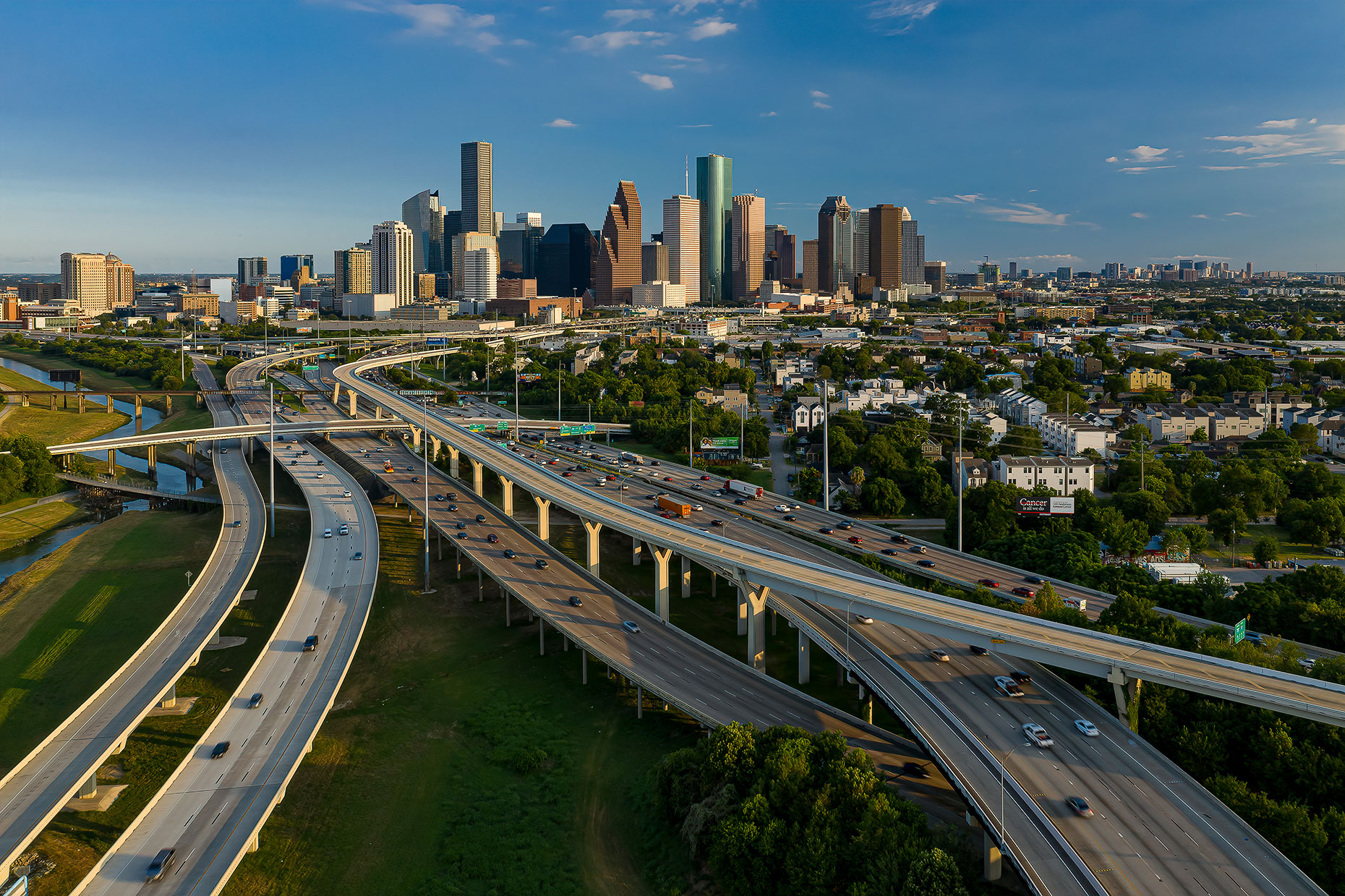 Aerial Skyline of Downtown Houston, Texas, 